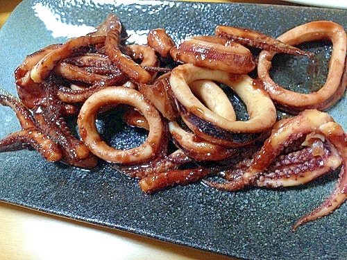 漬けイカのバター焼き( *´艸｀)醤油味