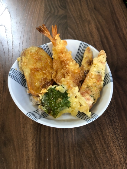 甘めのタレで好みの味でした！市販の天ぷらで美味しい天丼ができてよかったです♪また作ります。
