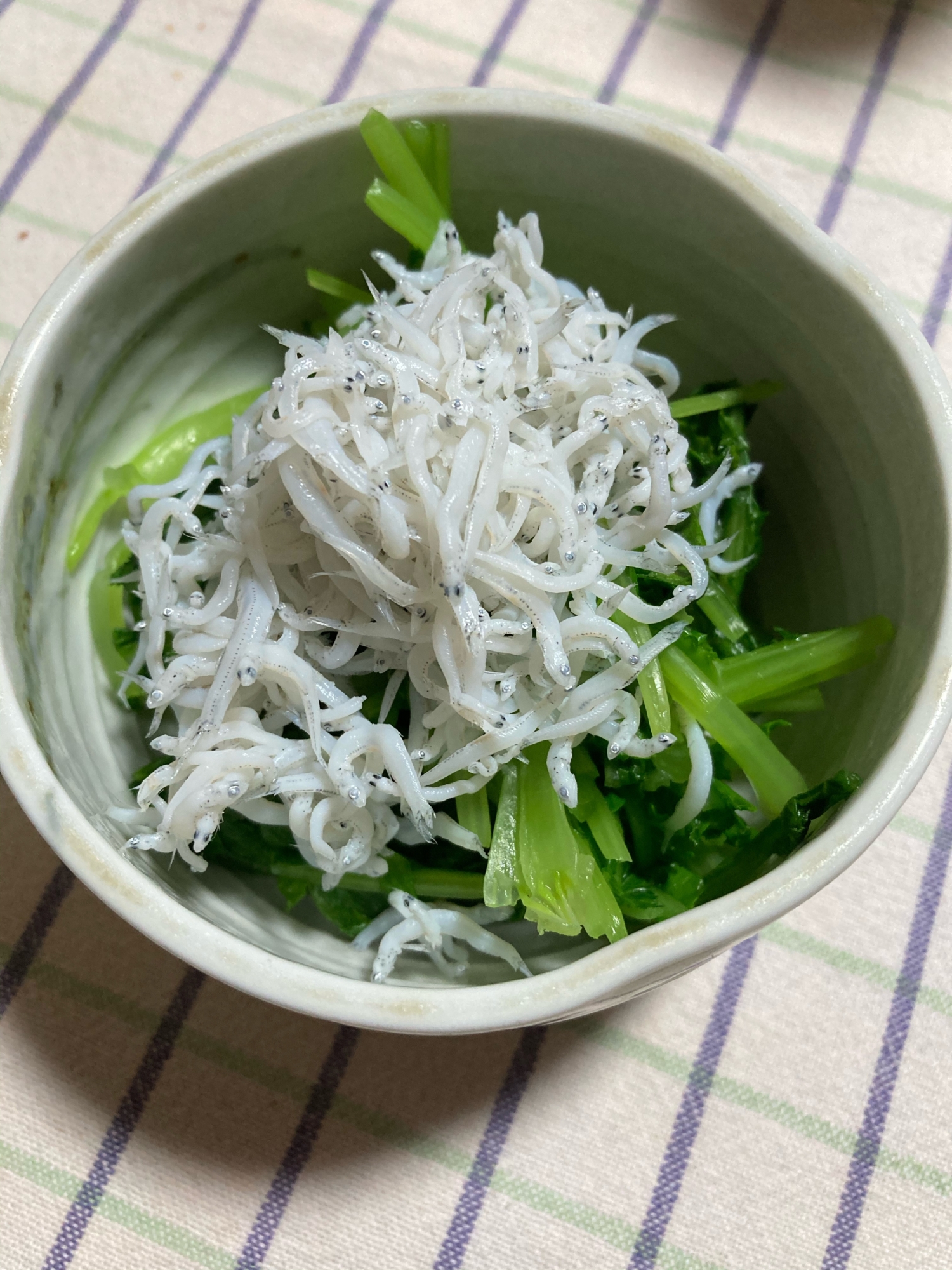 茹でるだけ大根のぬき菜とちりめんじゃこの小鉢