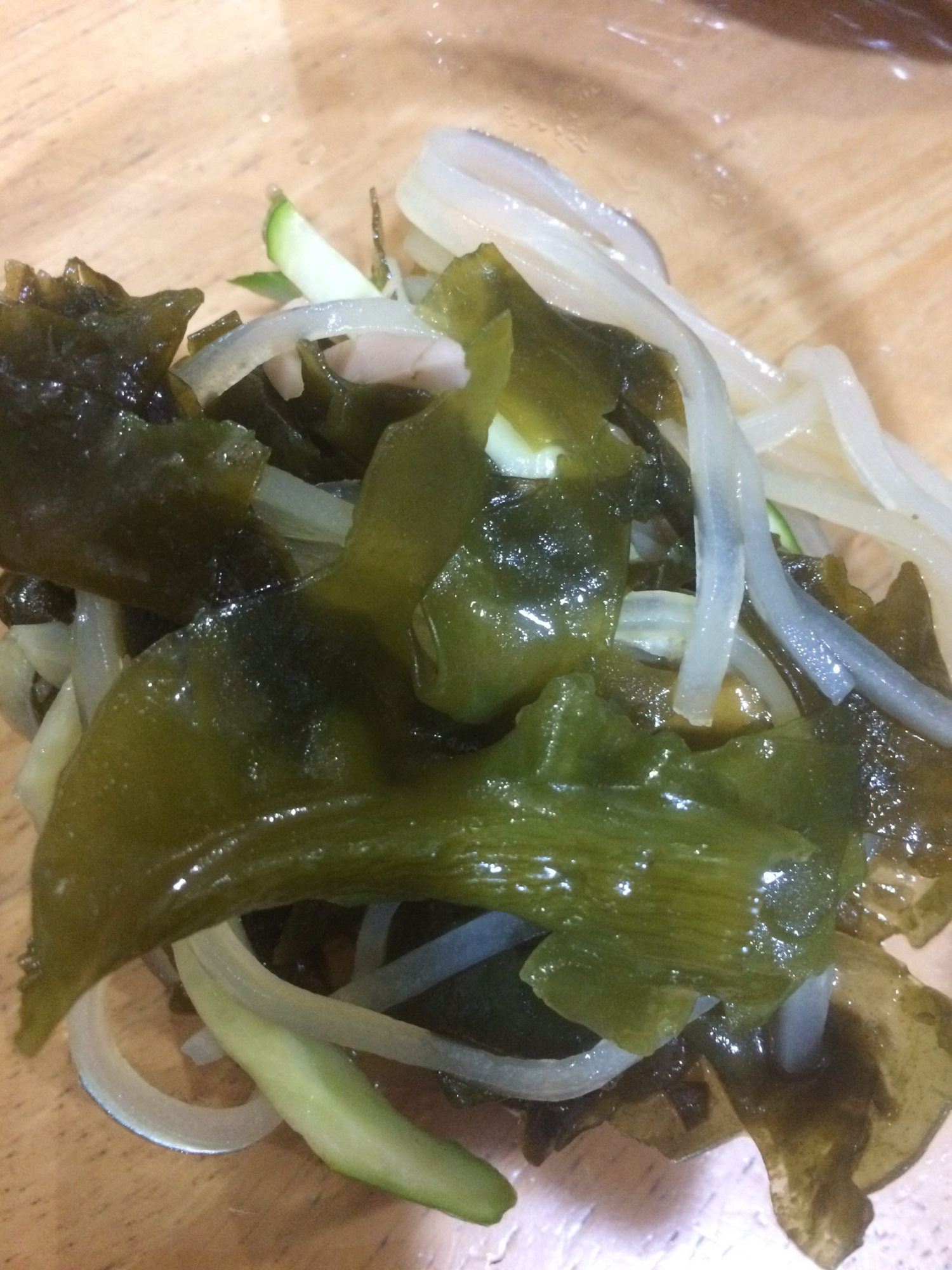 ワカメとくずきりの酢の物( ˊ̱˂˃ˋ̱ )