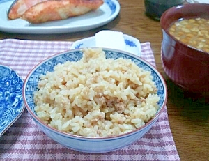 冷えとり　新ショウガと鶏挽肉の炊き込みご飯