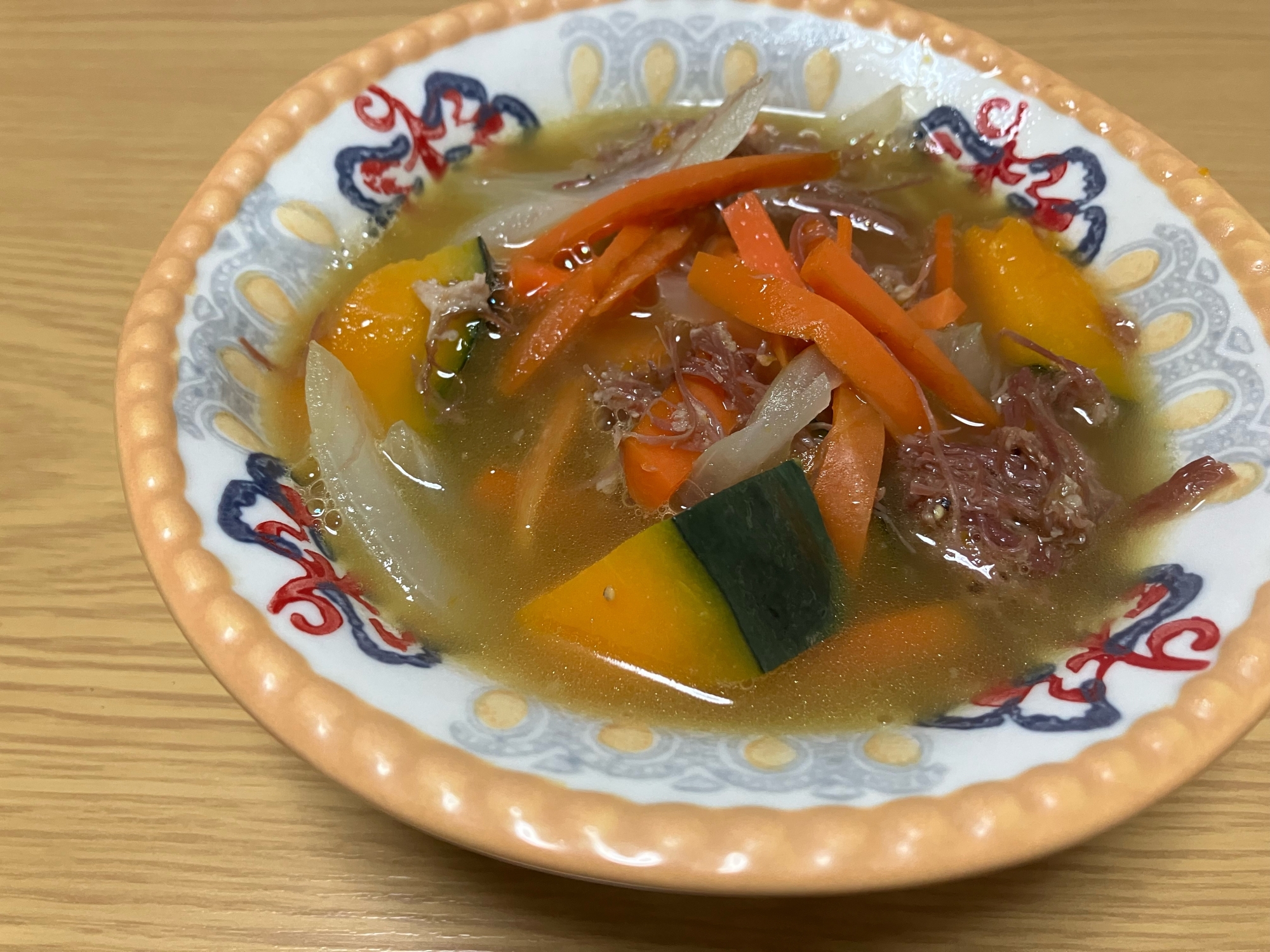 カボチャとコンビーフと人参と玉ねぎのスープ☆彡