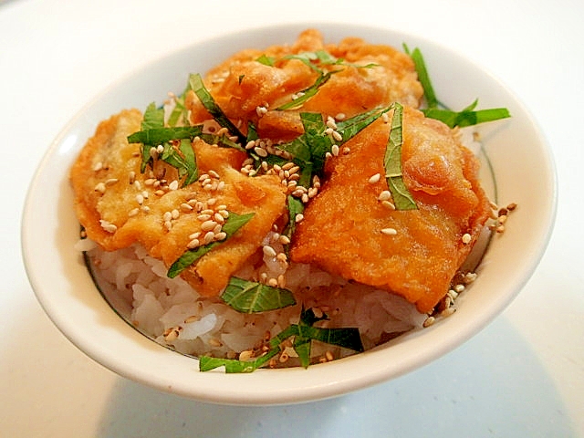 さつま芋の天ぷらと大葉と白ごまのご飯