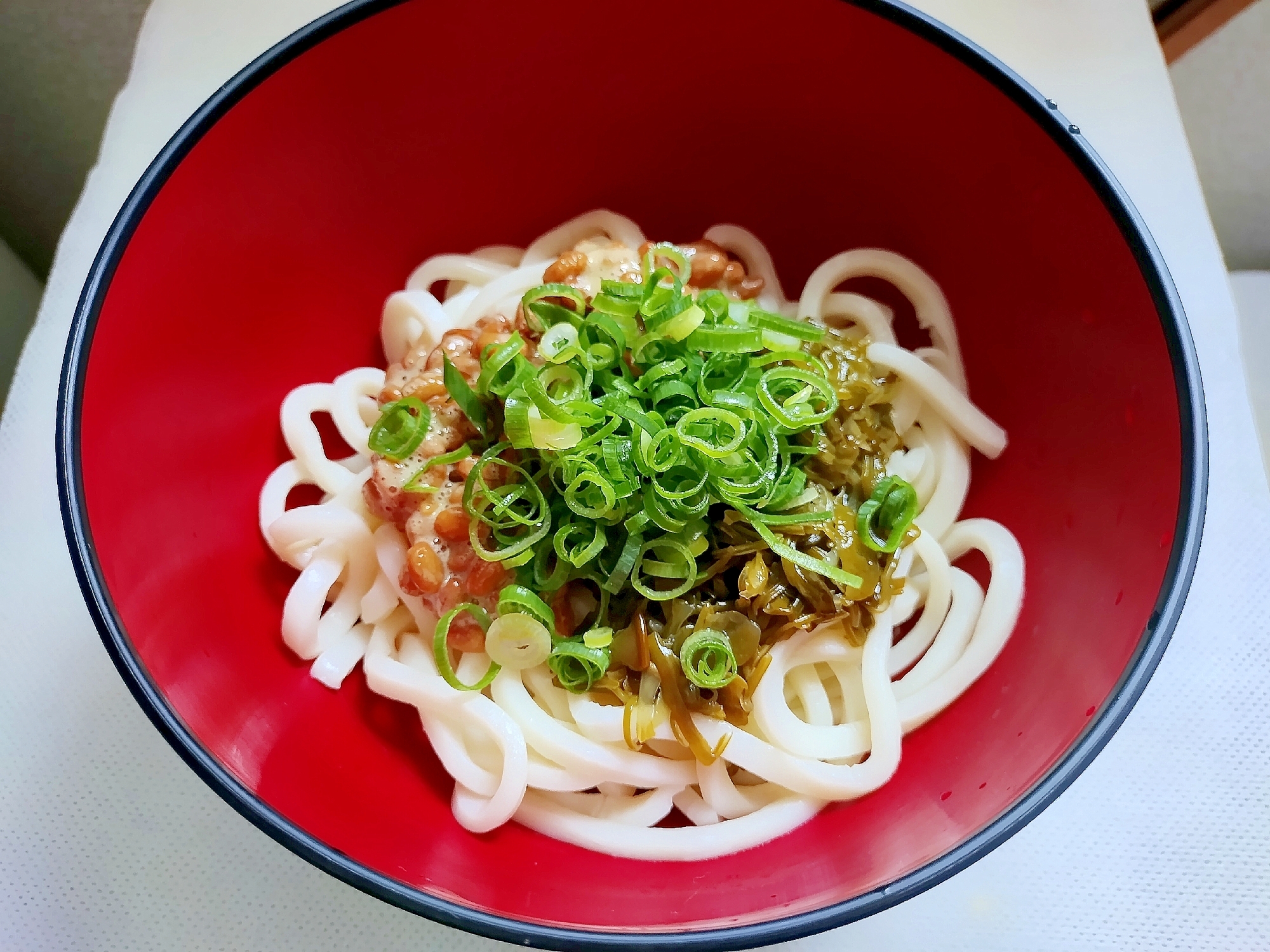 納豆とめかぶのぶっかけうどん