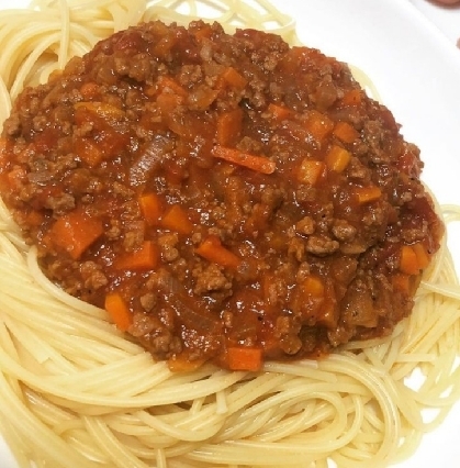 しめじと舞茸のミートソースパスタ