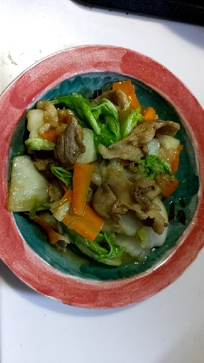 白菜と豚肉の味噌炒め