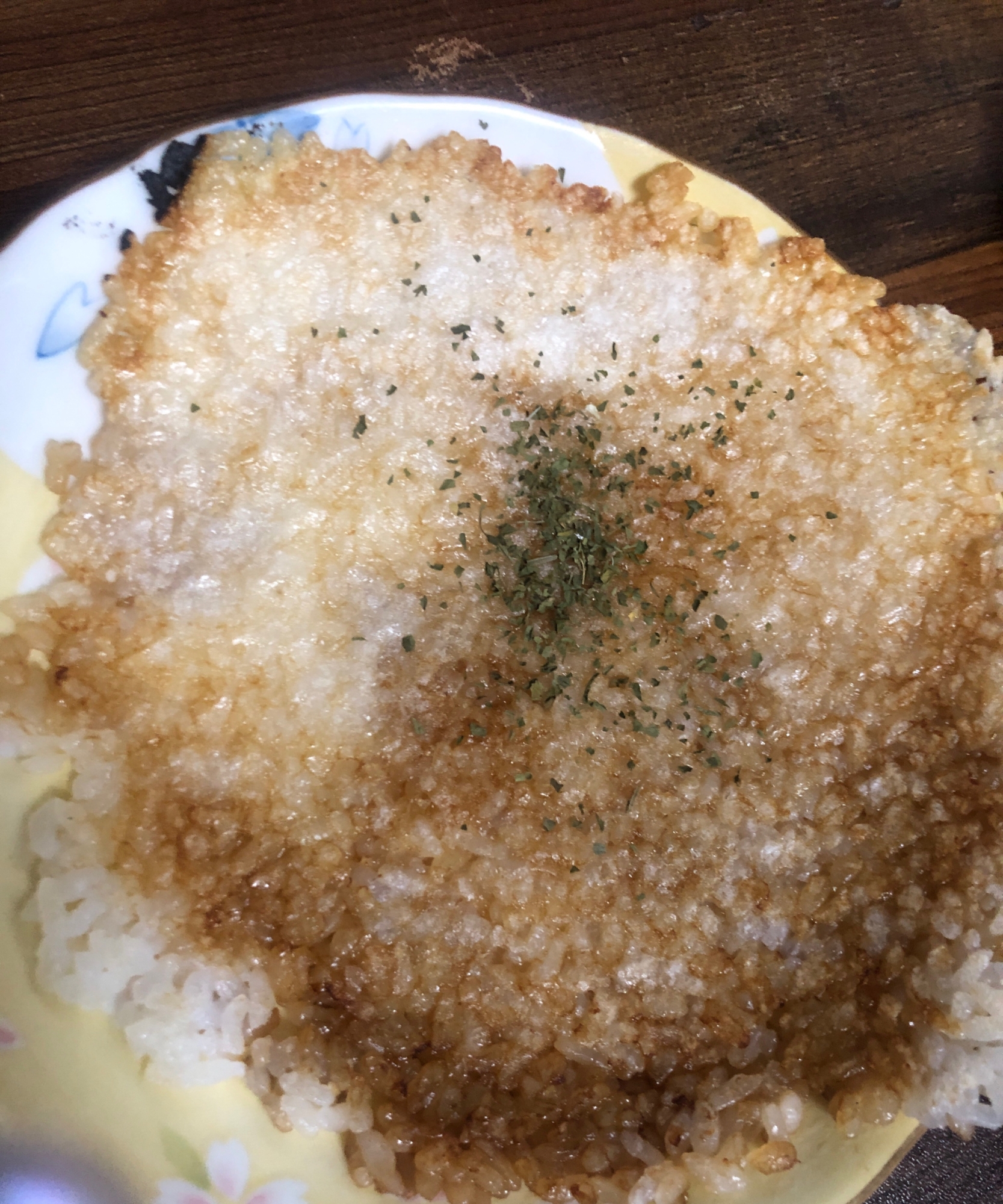 ワッフルメーカーで焼く♪お煎餅風ごはん