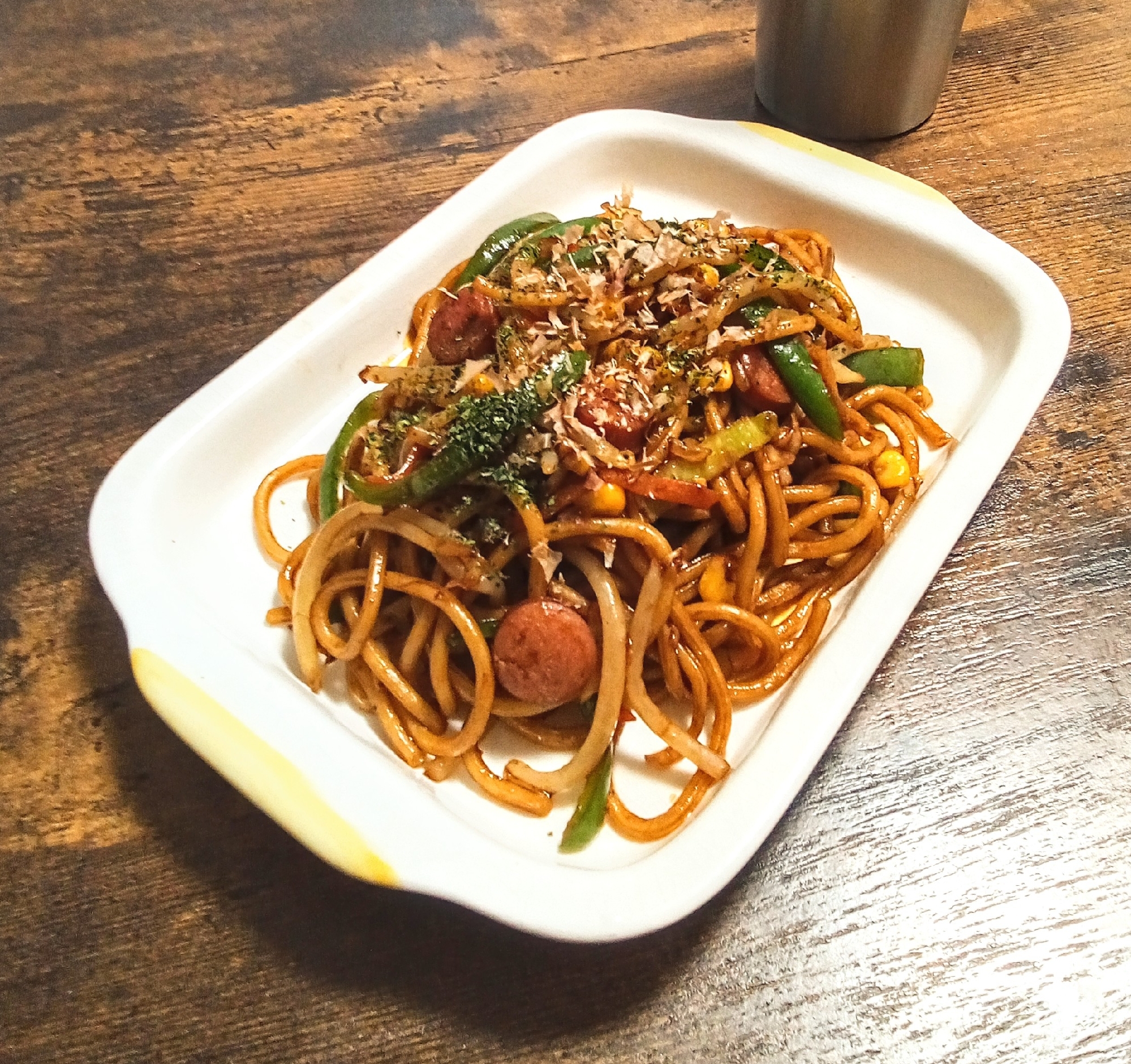 今日はキャンプ！！すき焼きのたれ入り焼きそば〜