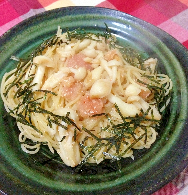 明太子とブナピーの和風パスタ☆バターしょうゆ風味