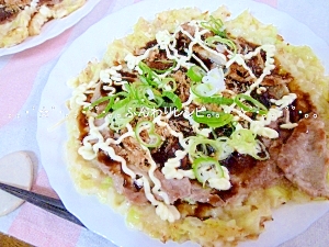 米粉でお好み焼き(小麦・卵アレルギーでも)