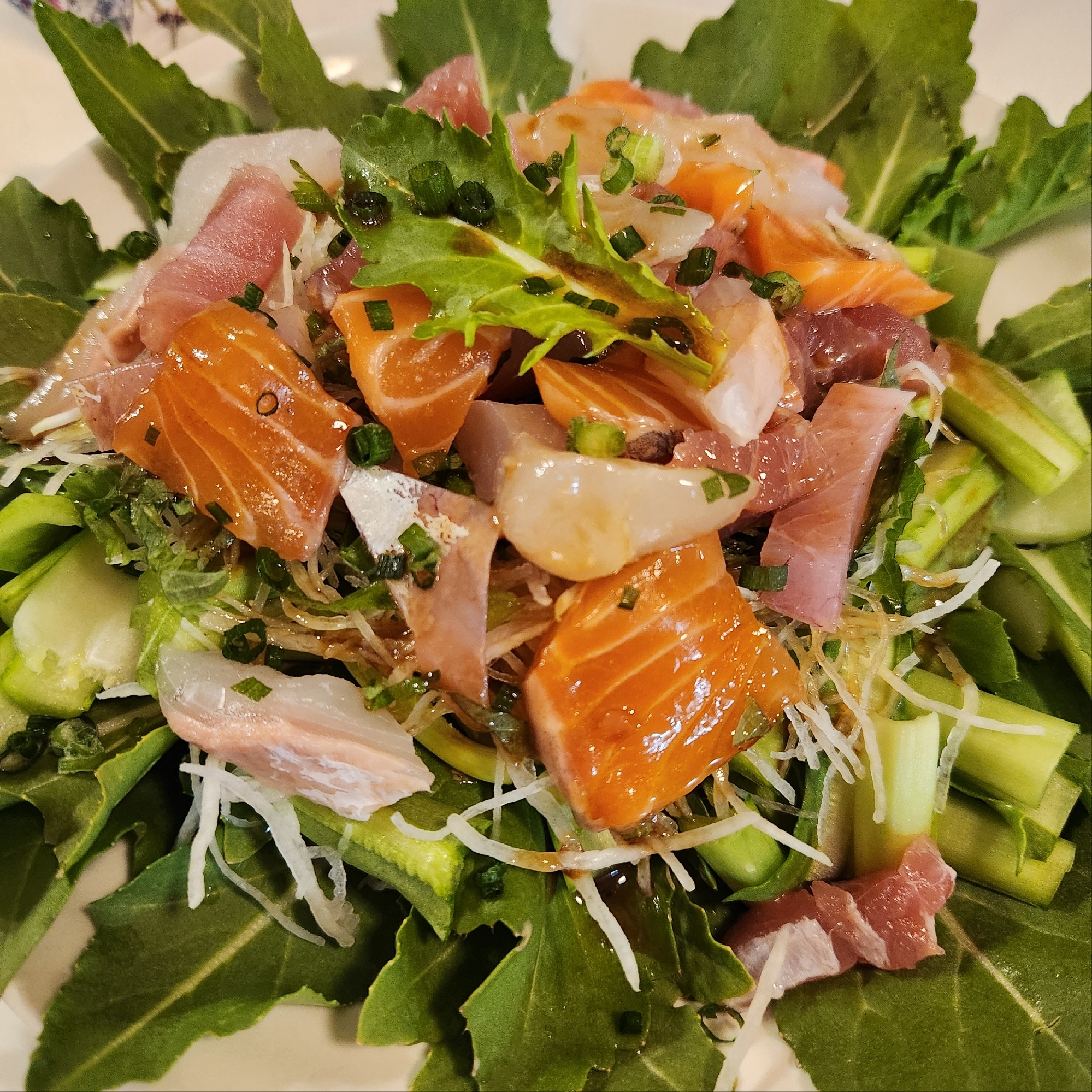ちんげんルッコラの中華風カルパッチョ