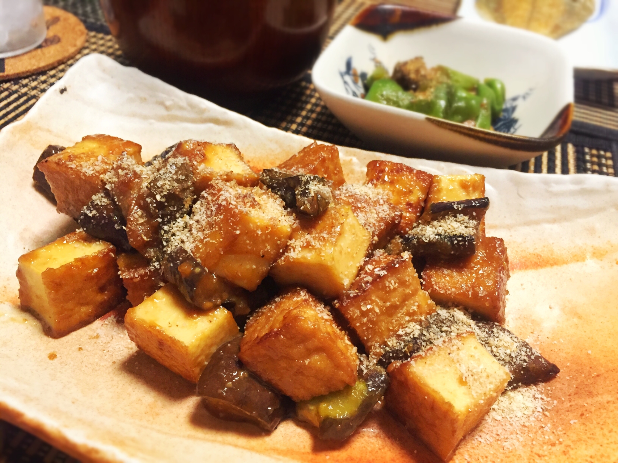 厚揚げとなすの甘酢味噌いため