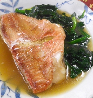 赤魚ホウレン草の生姜煮