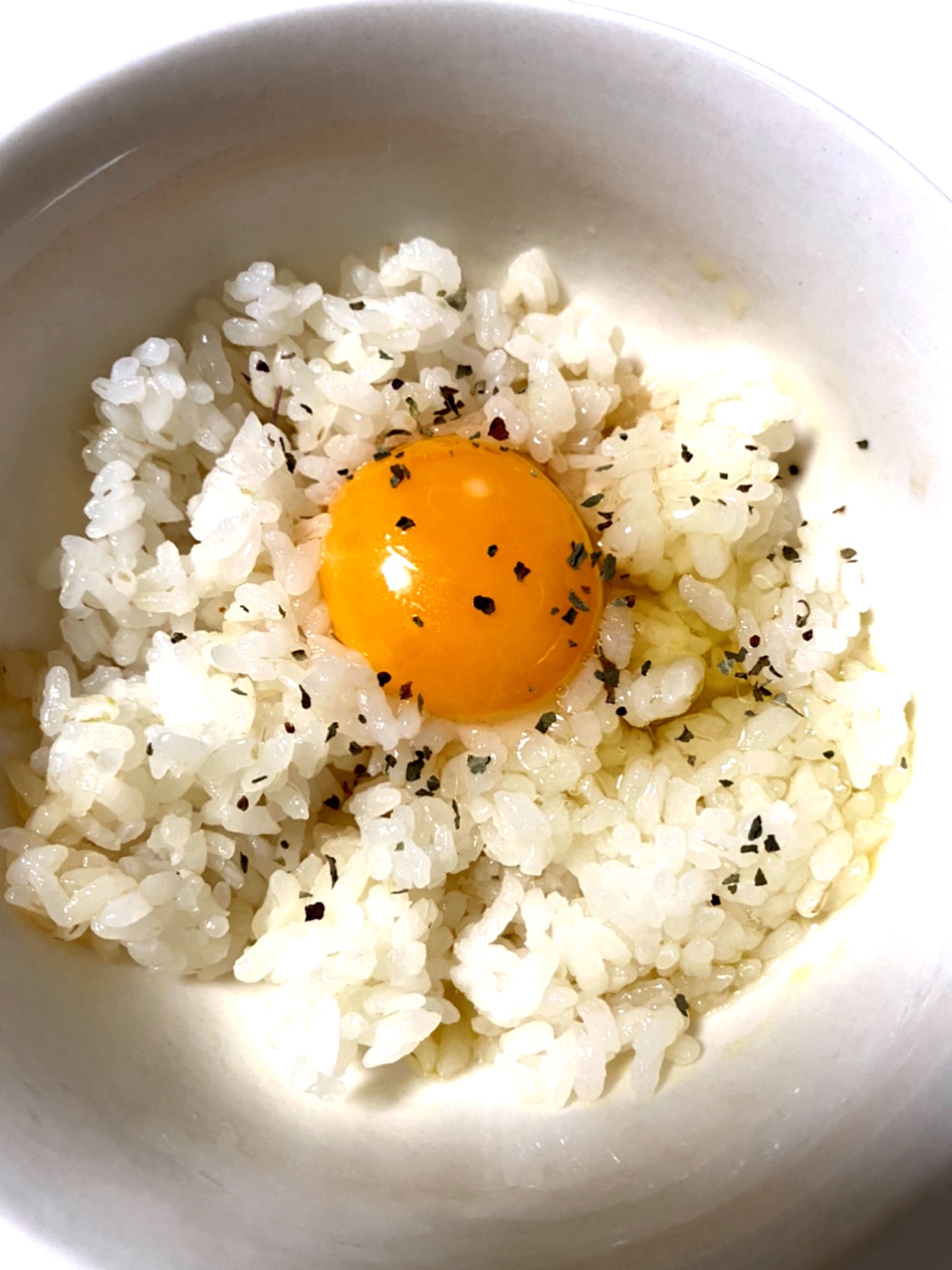 朝ごはんに☆オリーブオイルで洋風卵かけご飯