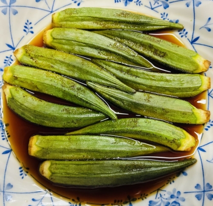 レンジで簡単☆白だしだけでオクラのお浸し