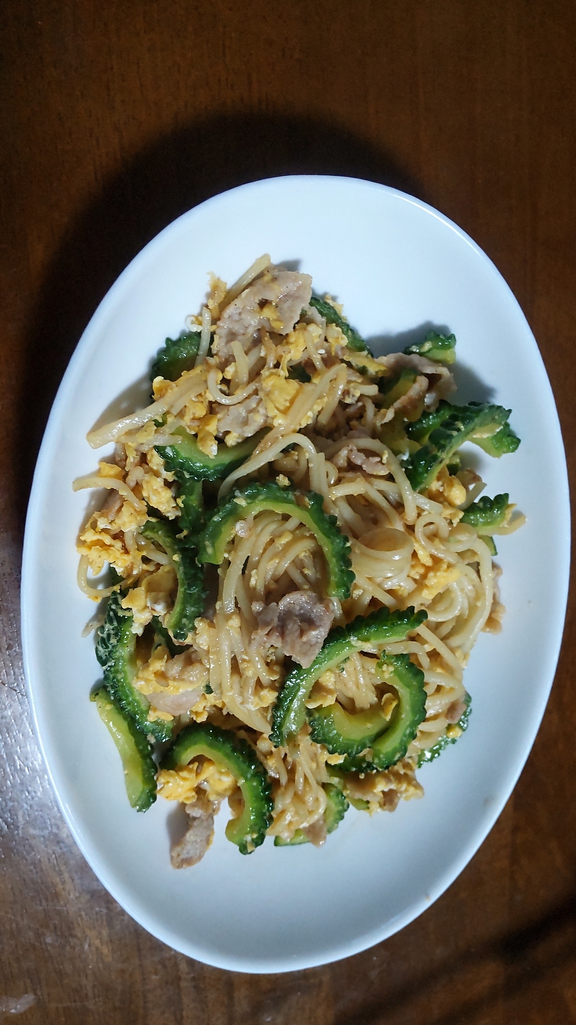 ゴーヤとソーメンの炒め物