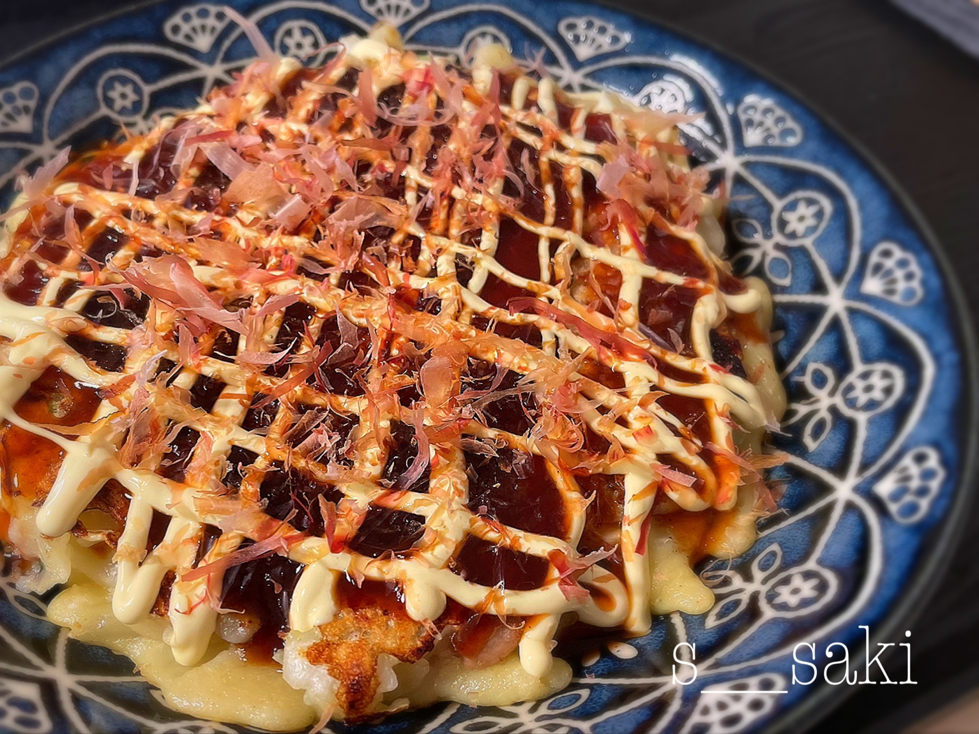 長芋でもっちもち!シーフードお好み焼き