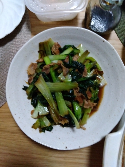 我が家の定番★豚肉と青梗菜のオイスター炒め