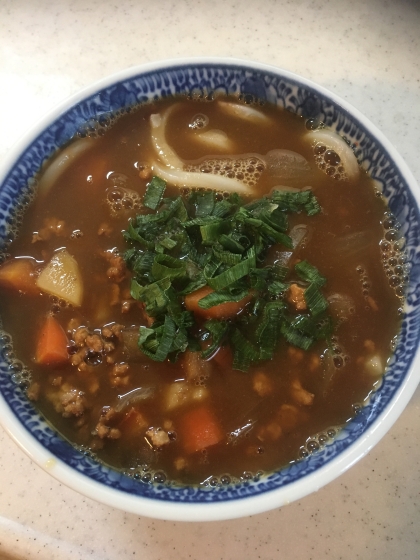 人生2度目のカレーうどん。
とっても簡単で娘も大絶賛でした！
ご馳走さまでした☆