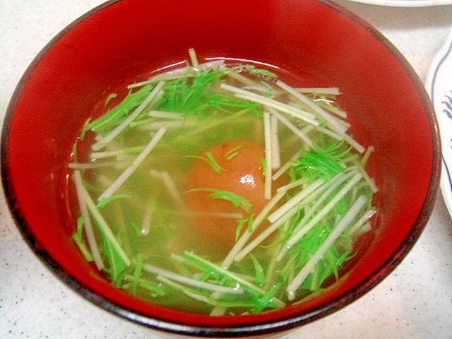 水菜の梅風味スープ