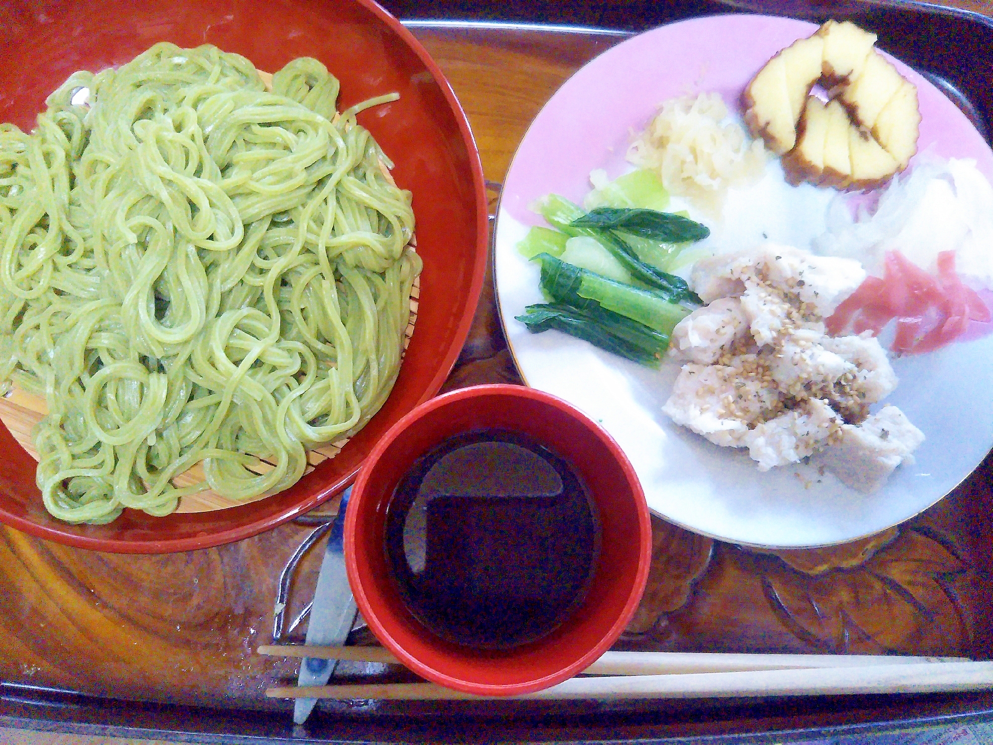 鶏むね&野菜de生茶蕎麦セット