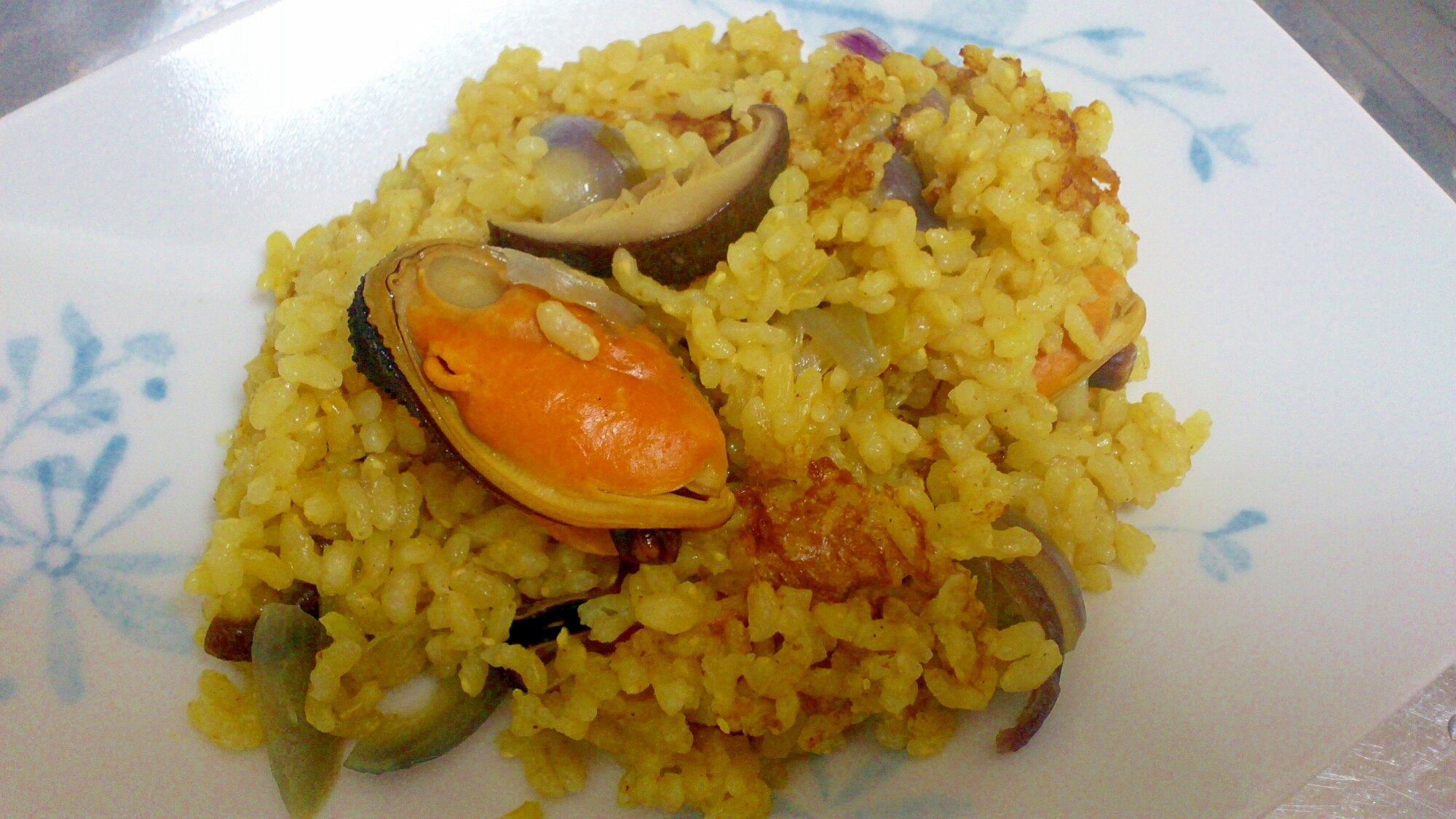 ムール貝と干し椎茸のターメリックライス レシピ 作り方 By Coffeelake 楽天レシピ