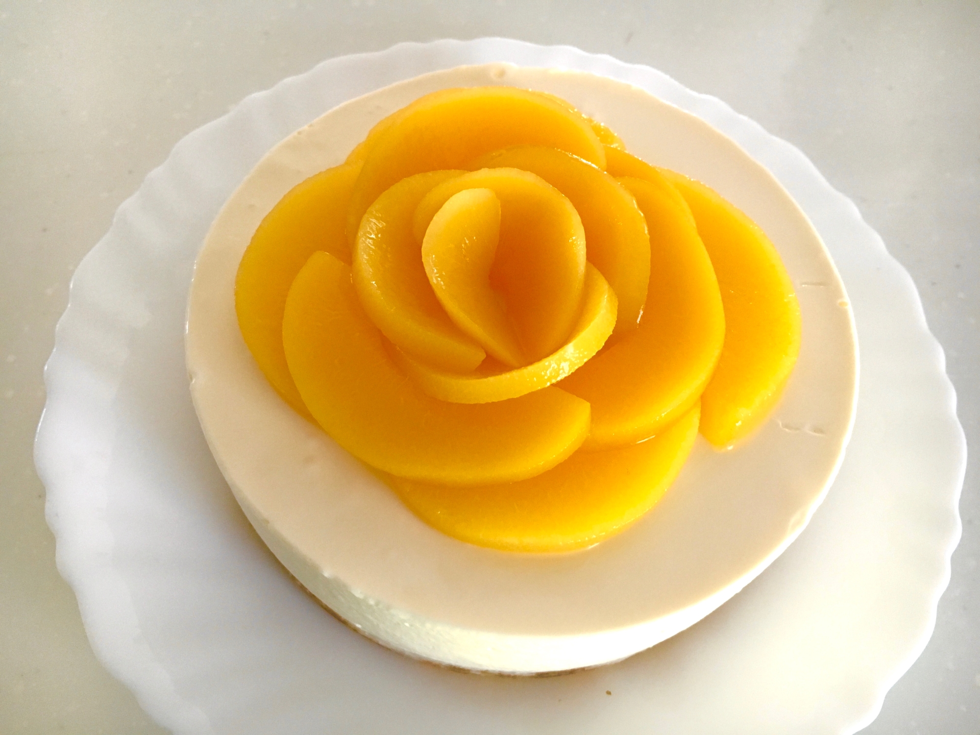 桃のお花で可愛く レアチーズケーキ レシピ 作り方 By ちょん 楽天レシピ