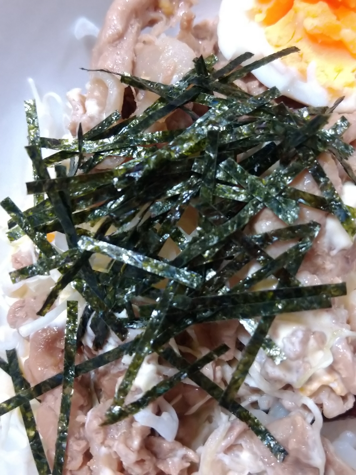 刻み海苔たっぷり☆豚マヨ丼