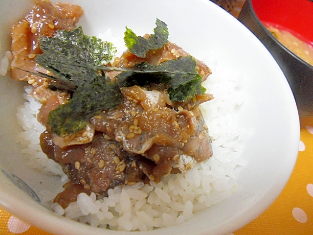 刺身で簡単　あじのたたき丼　お茶漬けにしてもOK