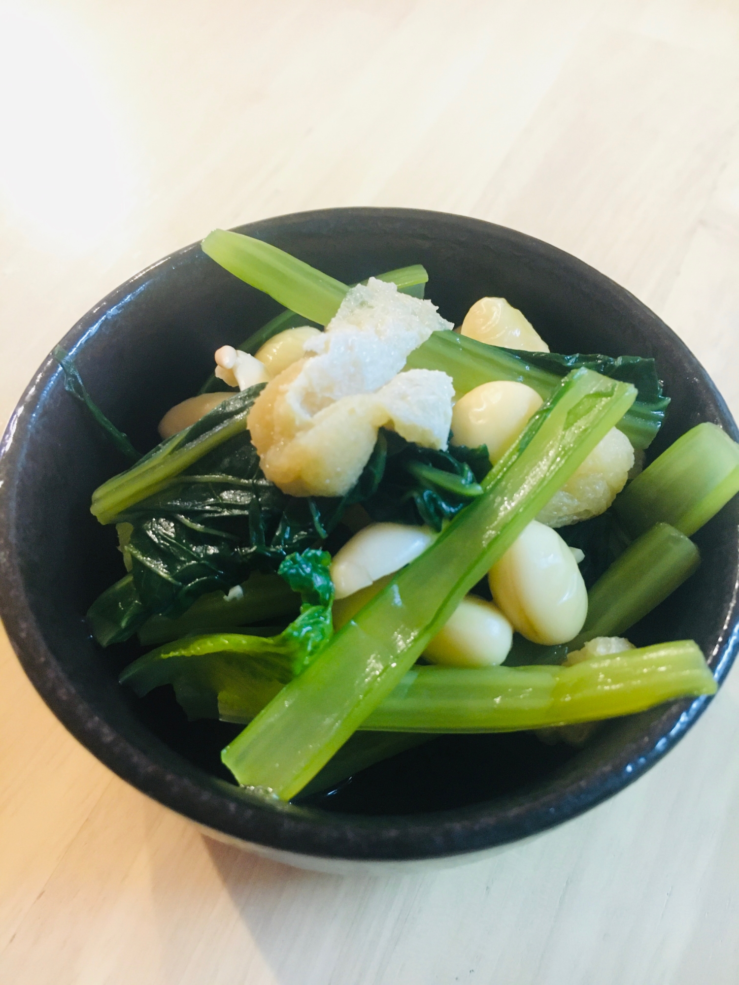 小松菜と大豆のお浸し レシピ 作り方 By たぁくんママ 楽天レシピ