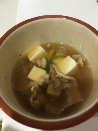 豚こま肉と豆腐の中華スープ