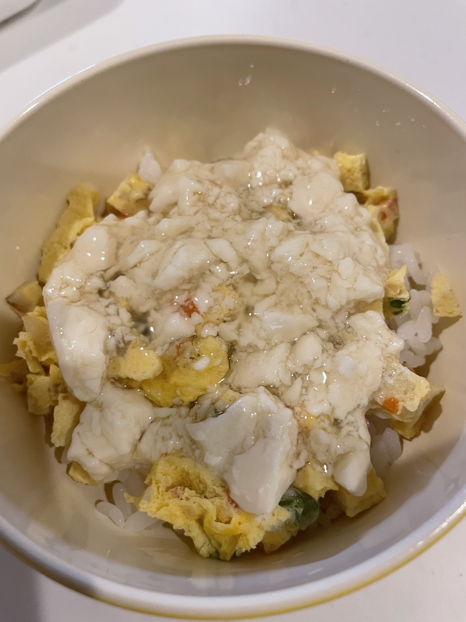 離乳食 玉子とお豆腐あんかけごはん