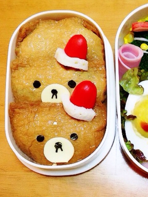 クリスマスのキャラ弁！リラックマのサンタ（≧∇≦）