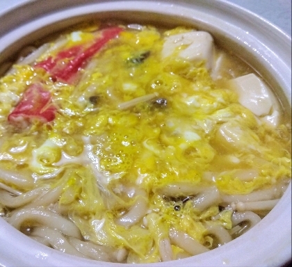 包丁いらず！卵と豆腐のあんかけうどん