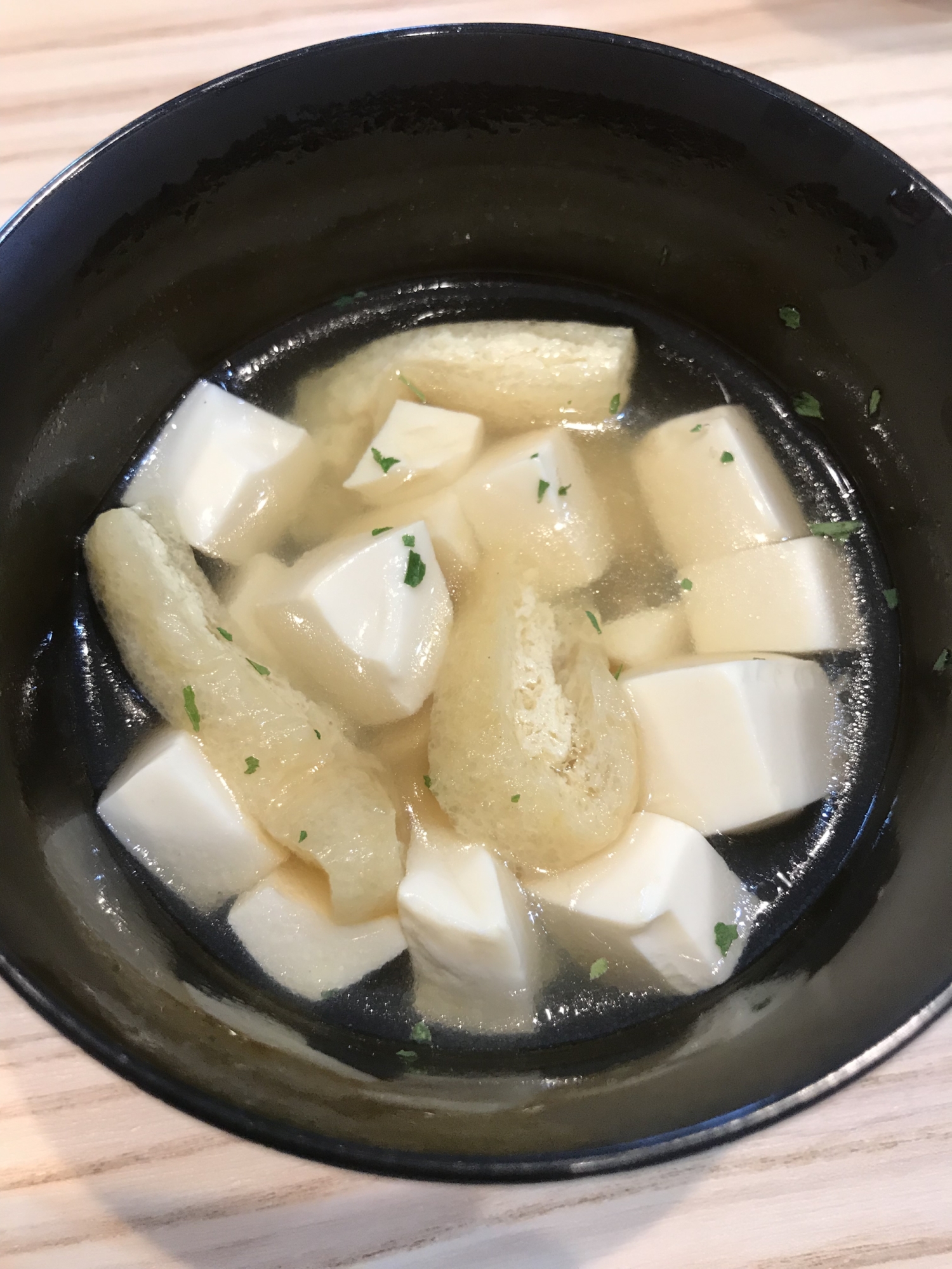 豆腐と油揚げのコンソメスープ