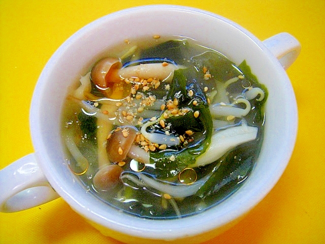 もやしとしめじワカメの中華スープ レシピ 作り方 By Mint74 楽天レシピ