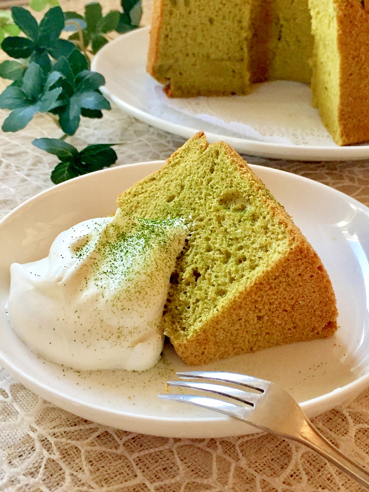 しっとりフワフワ♡抹茶シフォンケーキ