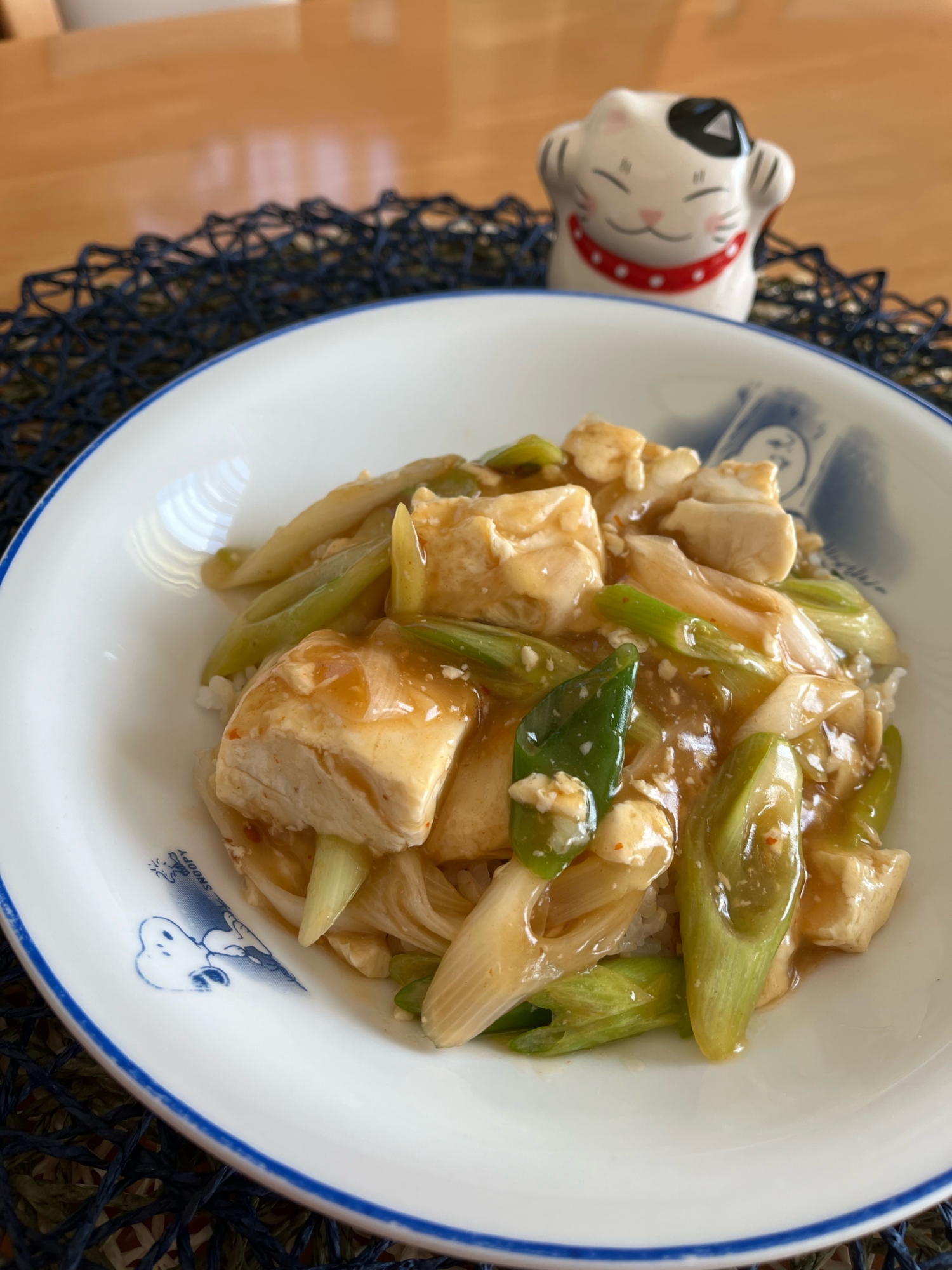 簡単で時短でうまい♬豆腐とネギの旨煮丼