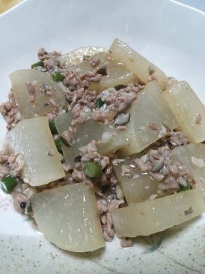 大根のひき肉あんかけ