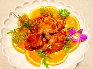 【中華ごま】鶏肉のオレンジ煮