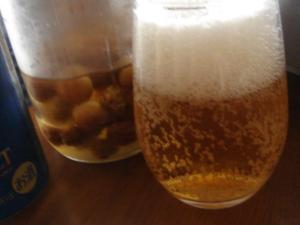 梅シロップのビール割り