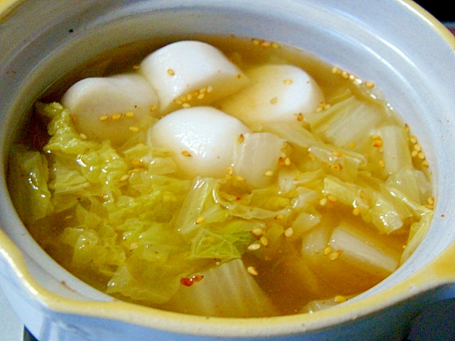 里芋と白菜のピリ辛胡麻スープ