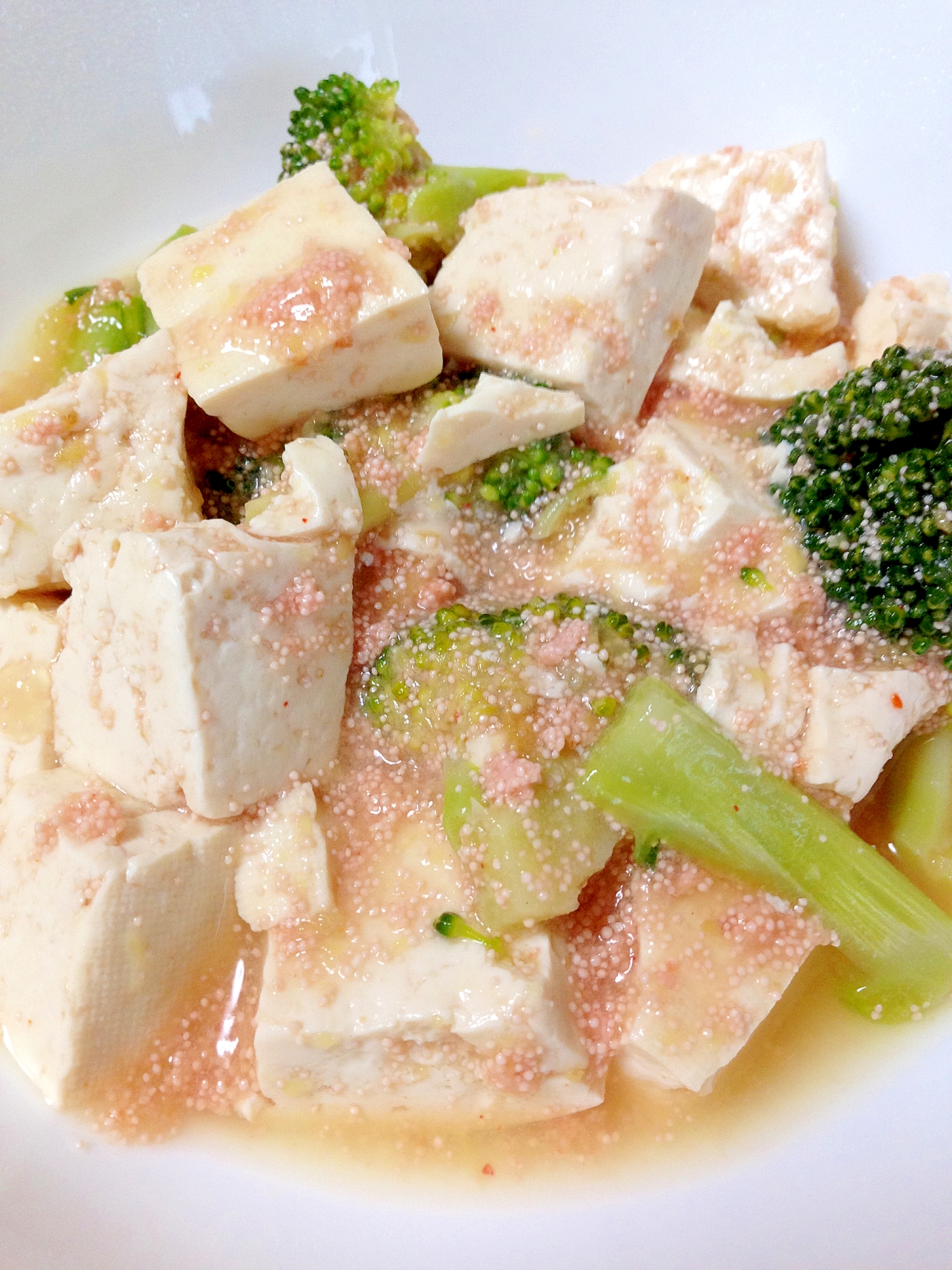 ピリ辛が美味⭐︎豆腐と明太子のあんかけ