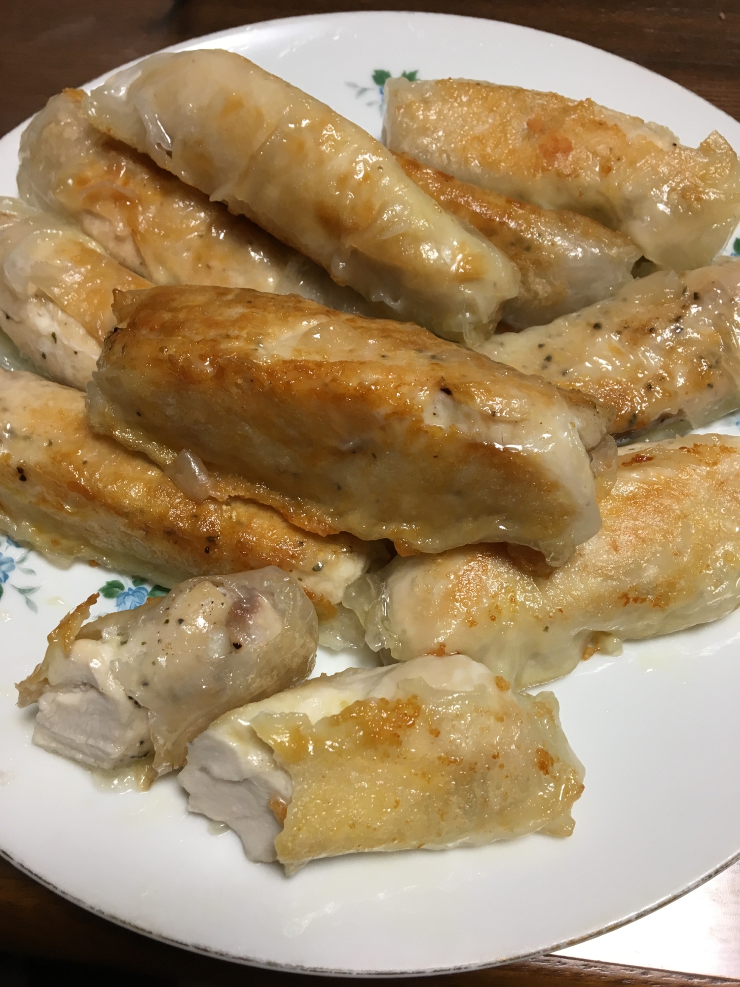 鶏ささみのライスペーパー包み焼き