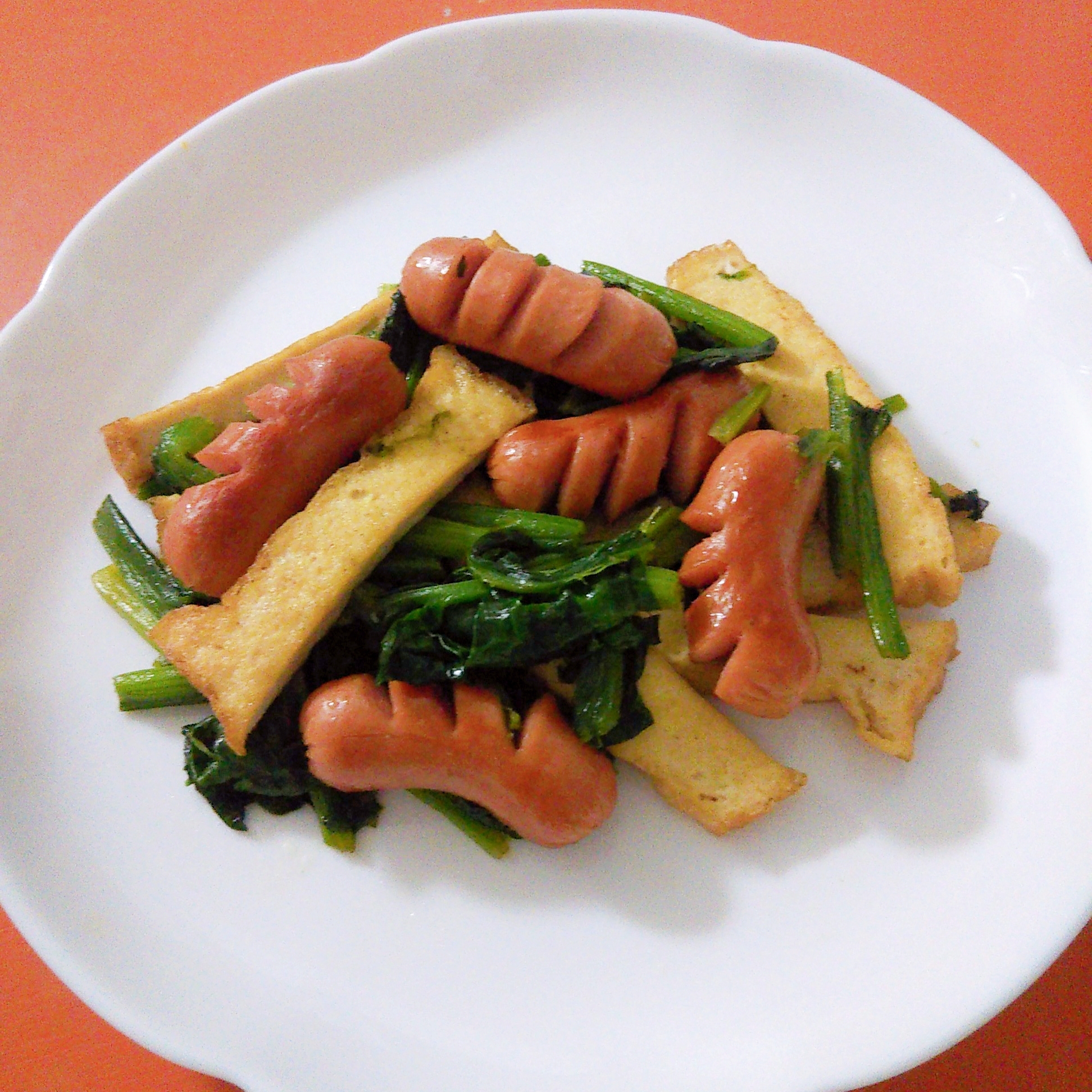 ウインナー☆ほうれん草☆厚揚げの炒め物