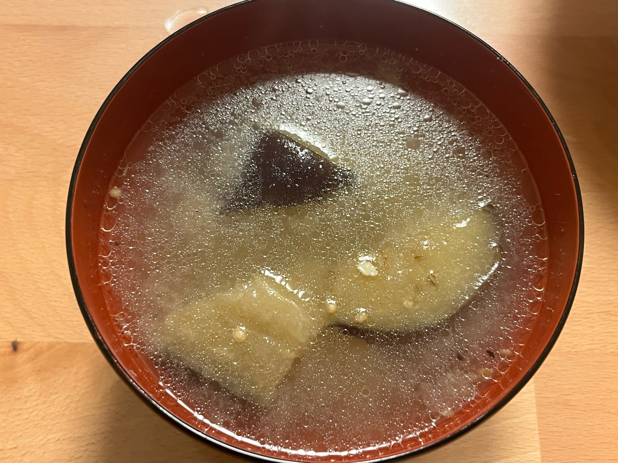 簡単、なすの味噌汁