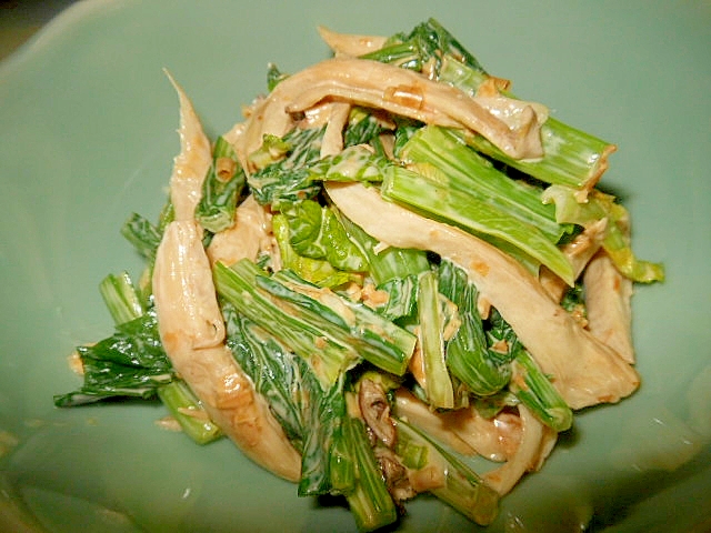 レンジで簡単もう1品小松菜とエリンギの生姜マヨ和え