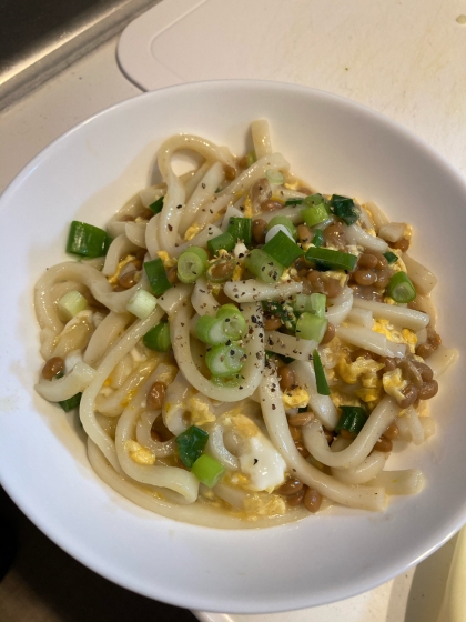 納豆の食べ方-冷やし香味マヨうどん♪