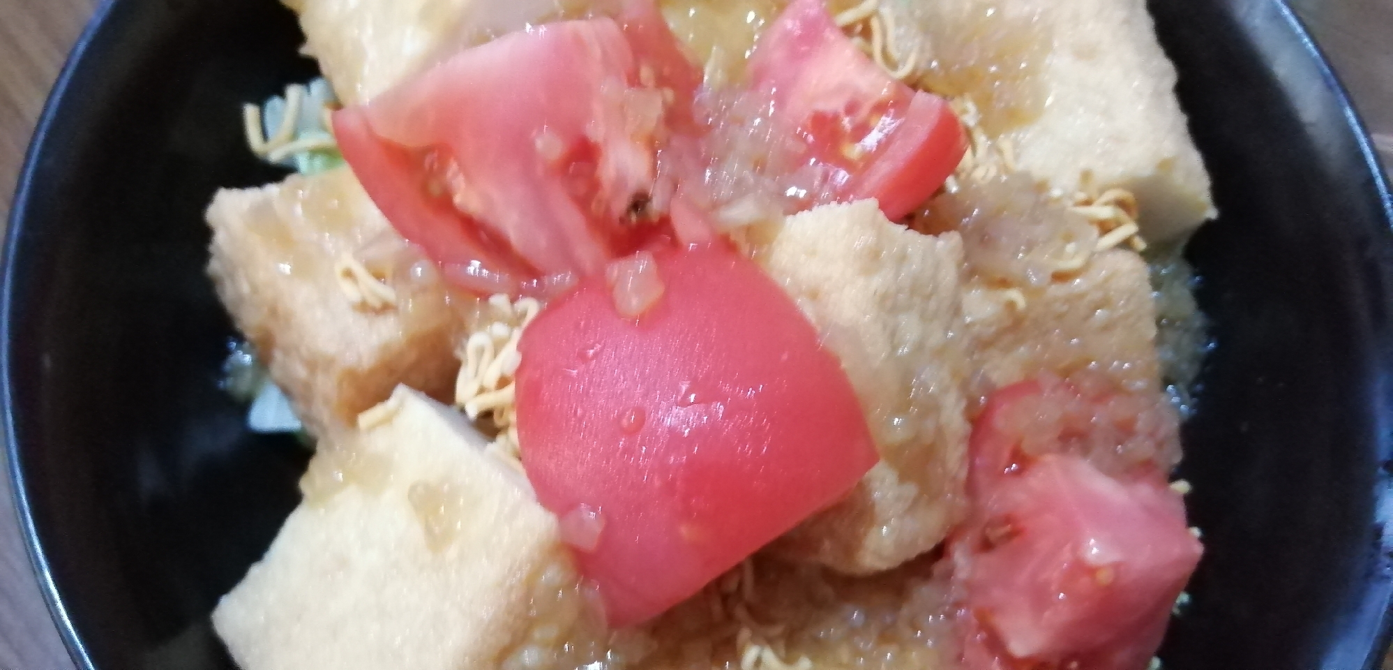 厚揚げ豆腐のパリパリサラダ