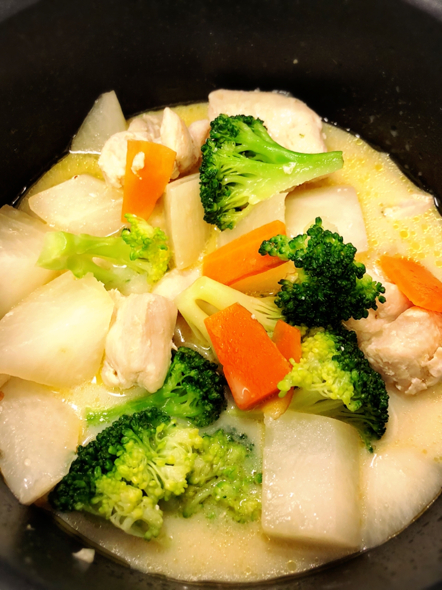 野菜たっぷりほっこり豆乳スープ